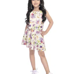 Tiny Kingdom Girls Printed Top with Skirt-image-70