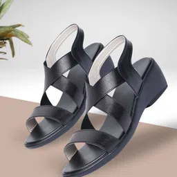TRASE Women Black Solid Wedges-picture-23