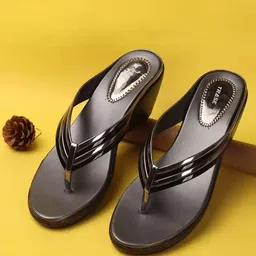 TRASE Women Black Solid Wedges-58