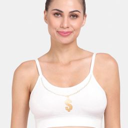 Amour Secret White Graphic Lightly Padded Dry Fit Sports Bra-image-88