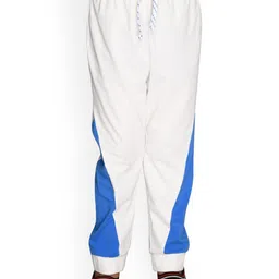 SPUNKIES Boys White & Blue Colorblocked Organic Cotton Joggers-image-55