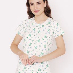 Vami Women Off White Printed T-shirt-image-22