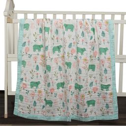 KICKS & CRAWL White & Green Baby Bear Quilted Mild Winter 150 GSM Single Bed Blanket-image-54