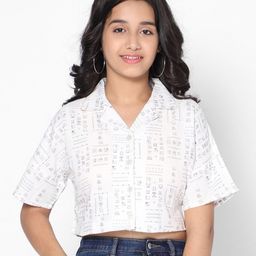 TeenTrums Girls Shirt Style Crop Cotton Top-image-21