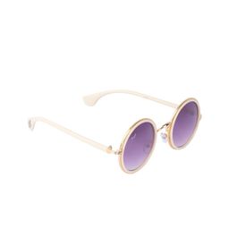 Floyd Unisex Purple Lens & Gold-Toned Round Sunglasses - Z2109_Wht_Gry-White-2