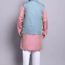SOJANYA PLUS Woven Design Regular Kurta With Pyjamas & With Nehru Jacket image 2