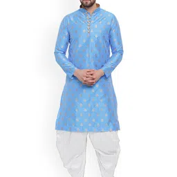 Larwa Ethnic Motifs Woven Design Kurta with Dhoti Pants-image-34