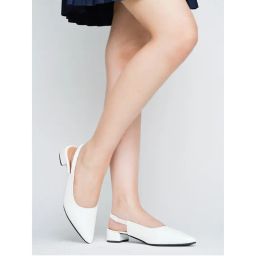 Shoetopia Solid Pointed Toe White Heels Pumps for Women-picture-27