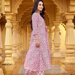 Royal Export Floral Printed Kurta with Trouser & Dupatta image 3