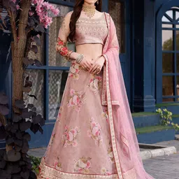 SAPTRANGI Embroidered Sequinned Ready to Wear Lehenga & Blouse With Dupatta-picture-35