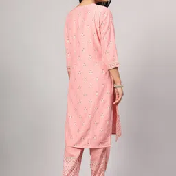 V TRADITION Ethnic Motifs Printed Regular Kurta With Trousers & Dupatta image 3