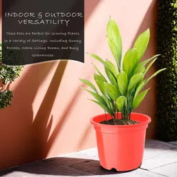 Kuber Industries Red 10 Pieces Artificial Plant With Pot image 3