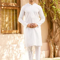 See Designs Men Regular Thread Work Pure Cotton Kurta with Pyjamas-picture-3