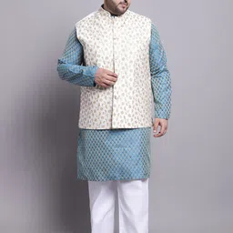 SOJANYA PLUS Woven Design Regular Kurta With Pyjamas & With Embroidered Nehru Jacket-37