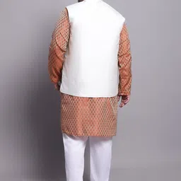 SOJANYA PLUS Ethnic Motifs Woven Design Kurta With Pyjamas & Nehru Jacket image 3