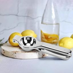 MOBDESK Stainless Steel Finish Lemon Squeezer With Comfortable Handle, Modern Kitchen Tool For Lemon Juice Extracting With Attached Bottle Opener, Easy To Use & Clean (Silver)-ur-411 image 2