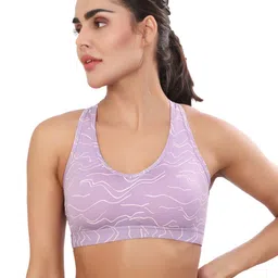 Bella Voste Abstract Printed Full Coverage Lightly Padded Workout Bra-9