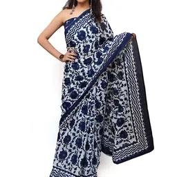 JAIPURI BLOCK PRINT Floral Pure Cotton Block Print Saree image 2