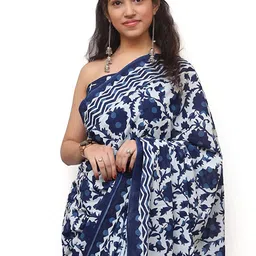 JAIPURI BLOCK PRINT Floral Pure Cotton Block Print Saree image 3