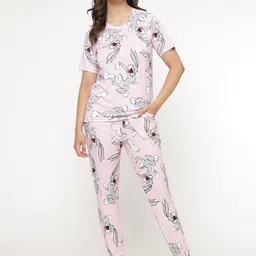 shriez Bugs Bunny Printed T-shirt With Joggers-image-32