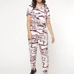 shriez Abstract Printed Round-Neck T-Shirt With Joggers-picture-19