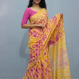 NIKHILAM Leheriya Pure Cotton Handloom Bagru Saree image 2
