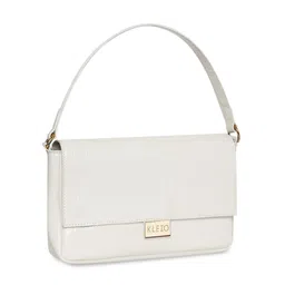 KLEIO Croco Textured Baguette Bag with Dual Handles image 2