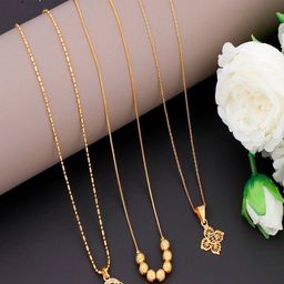 JEWEL WORLD Set Of 3 Gold-Plated Chain-35