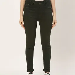 PARIS HAMILTON Women Olive Green Slim Fit High-Rise Stretchable Jeans-image-55