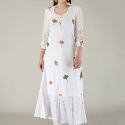 KALINI Women White Floral Printed Kurta-image-29