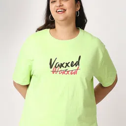 20Dresses Women Green Typography Printed Applique T-shirt-29