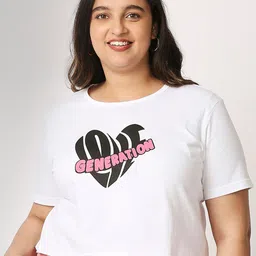 20Dresses Women White Typography Printed Loose T-shirt-32