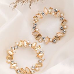 SOHI Women Gold Plated Contemporary Studs Earrings-30