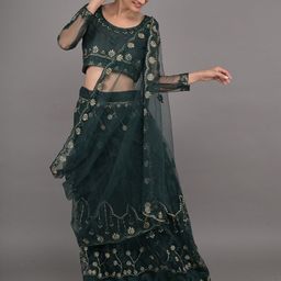 ODETTE Embroidered Sequinned Ready to Wear Lehenga & Blouse With Dupatta-picture-9