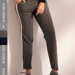 LYRA Women Pack Of 2 Assorted Cotton Relaxed-Fit Anti Odour Track Pants-image-90