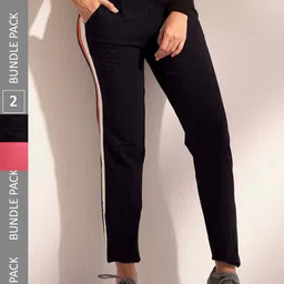 LYRA Women Pack Of 2 Assorted Cotton Relaxed Fit Anti Odour Outdoor Cotton Track Pants-image-92
