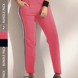 LYRA Women Pack Of 2 Assorted Cotton Relaxed Fit Anti Odour Outdoor Cotton Track Pants-image-84
