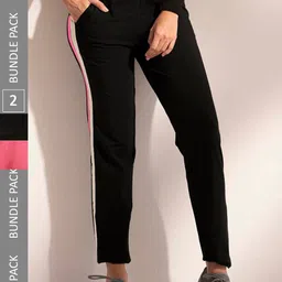 LYRA Women Pack Of 2 Assorted Cotton Relaxed Fit Sports Track Pants-47