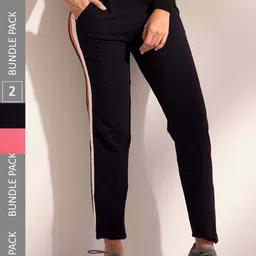 LYRA Women Pack Of 2 Assorted Cotton Relaxed Fit Anti Odour Outdoor Cotton Track Pants-image-91