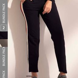 LYRA Women Pack Of 2 Assorted Cotton Relaxed Fit Track Pants-image-81