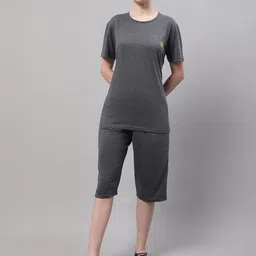 VIMAL JONNEY Round Neck Short Sleeves Sports T-shirt With Capri Co-Ords-picture-41