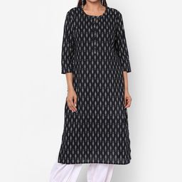 Kastiel Abstract Printed Straight Regular Fit Cotton Kurta-picture-16