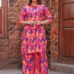 ODETTE Floral Printed Tunic With Palazzo Co-Ords-picture-18
