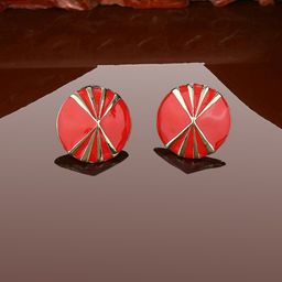 Estele Gold-Plated Circular Studs Earrings-14
