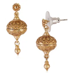 Estele Gold Plated Classic Drop Earrings-image-63