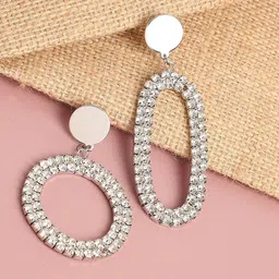 SOHI Gold Plated Contemporary Drop Earrings-image-92