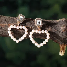 SOHI White Gold-Plated Contemporary Drop Earrings-image-56