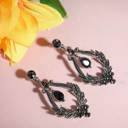 SOHI Silver-Plated Contemporary Drop Earrings-54