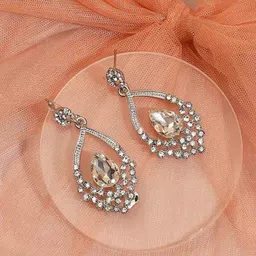 SOHI Silver-Plated Contemporary Drop Earrings-70