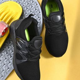 HRX by Hrithik Roshan Men Black & Green Mesh Walking Shoes-56